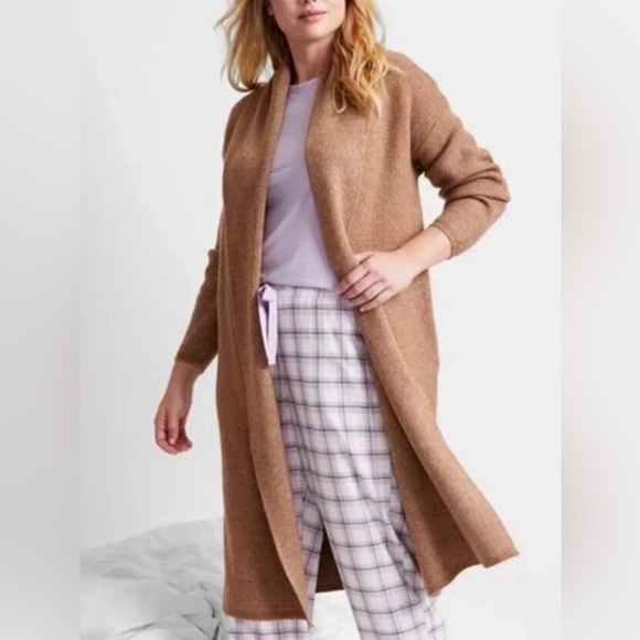 State of Day Cardigan Duster Womens Knit Long Sleeve Med Green NWT Maxi Sweater - Picture 4 of 6